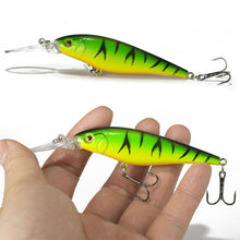 Load image into Gallery viewer, 1PCS colorful Stripe pattern 11cm 10.5g Hard Bait Minnow streak Fishing lures Bass Fresh water hook diving perch wobbler fish