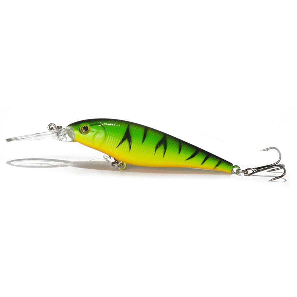 1PCS colorful Stripe pattern 11cm 10.5g Hard Bait Minnow streak Fishing lures Bass Fresh water hook diving perch wobbler fish