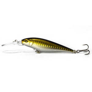 1PCS colorful Stripe pattern 11cm 10.5g Hard Bait Minnow streak Fishing lures Bass Fresh water hook diving perch wobbler fish