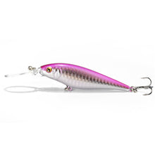 Load image into Gallery viewer, 1PCS colorful Stripe pattern 11cm 10.5g Hard Bait Minnow streak Fishing lures Bass Fresh water hook diving perch wobbler fish