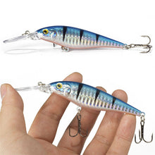 Load image into Gallery viewer, 1PCS colorful Stripe pattern 11cm 10.5g Hard Bait Minnow streak Fishing lures Bass Fresh water hook diving perch wobbler fish