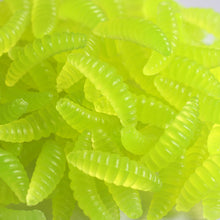 Load image into Gallery viewer, Anmuka Brand Promotion!! HOT SELL!! 50PCS 2cm 0.3g maggot Grub Soft Lure Baits smell Worms Glow Shrimps Fishing Lures 21001-50