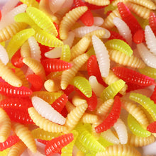 Load image into Gallery viewer, Anmuka Brand Promotion!! HOT SELL!! 50PCS 2cm 0.3g maggot Grub Soft Lure Baits smell Worms Glow Shrimps Fishing Lures 21001-50