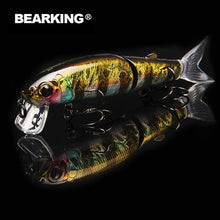 Load image into Gallery viewer, Bearking 2016good fishing lure minnow quality professional bait 11.3cm 13.7g swim bait jointed bait equipped black or white hook