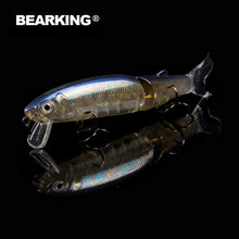 Load image into Gallery viewer, Bearking 2016good fishing lure minnow quality professional bait 11.3cm 13.7g swim bait jointed bait equipped black or white hook