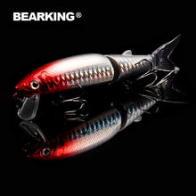 Load image into Gallery viewer, Bearking 2016good fishing lure minnow quality professional bait 11.3cm 13.7g swim bait jointed bait equipped black or white hook