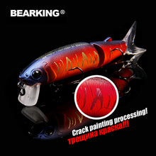 Load image into Gallery viewer, Bearking 2016good fishing lure minnow quality professional bait 11.3cm 13.7g swim bait jointed bait equipped black or white hook