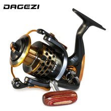 Load image into Gallery viewer, DAGEZI 13+1BB spinning fishing reel All-metal wood Handle fishing reels 1000-7000 series Gapless metal head spinning wheel