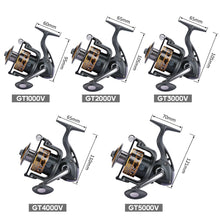 Load image into Gallery viewer, Goture GTV Spinning Fishing Reel Aluminum Spool Spinning Reel Max Drag 10KG 1000-7000 Series Carp Fishing Wheel Coil