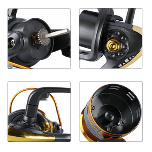 Goture Metal Spool Spinning Fishing Reel 6BB Superior Wheel for Freshwater Saltwater Fishing 500 1000 - 6000 Series
