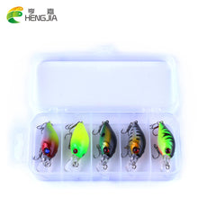 Load image into Gallery viewer, HENGJIA 5pc 4.2g Fishing Lure Kit Minnow floating Lure Isca Crankbait Bait Pesca Jig Fishing Hook Set With Fishing Tackle Box