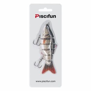 Piscifun Fishing Lure 10cm 20g 3D Eyes 6-Segment Lifelike Fishing Hard Lure Crankbait With 2 Hook Fishing Baits Pesca Cebo
