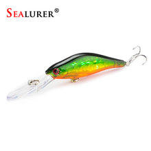 Load image into Gallery viewer, SEALURER 1Pcs  Laser  Wobblers Fishing Tackle 3D Eyes Sinking Minnow Fishing Lure Crankbait 6# hook