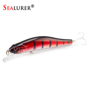 SEALURER Boxed  Fishing lures  Minnow   High Quality Tackle  100mm  11.7g  Wobblers Crankbait  with 6#  Hooks 3D Eyes