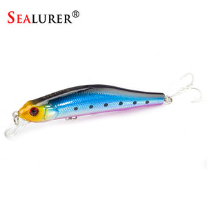 SEALURER Boxed  Fishing lures  Minnow   High Quality Tackle  100mm  11.7g  Wobblers Crankbait  with 6#  Hooks 3D Eyes