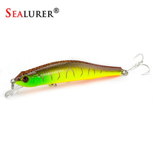 SEALURER Boxed  Fishing lures  Minnow   High Quality Tackle  100mm  11.7g  Wobblers Crankbait  with 6#  Hooks 3D Eyes