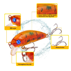 SEAPESCA Fishing Lure 50mm 3.7g Topwater Minnow Hard Bait Japan Mini Crankbait Carp Fishing Wobblers JK204