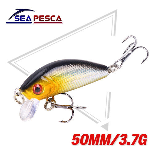 SEAPESCA Fishing Lure 50mm 3.7g Topwater Minnow Hard Bait Japan Mini Crankbait Carp Fishing Wobblers JK204