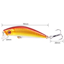 Load image into Gallery viewer, SEAPESCA Minnow Fishing Lure 70mm 8g 3D Eyes Crankbait Wobblers Artificial Plastic Hard Bait peche Fishing Tackle JK9