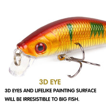 Load image into Gallery viewer, SEAPESCA Minnow Fishing Lure 70mm 8g 3D Eyes Crankbait Wobblers Artificial Plastic Hard Bait peche Fishing Tackle JK9